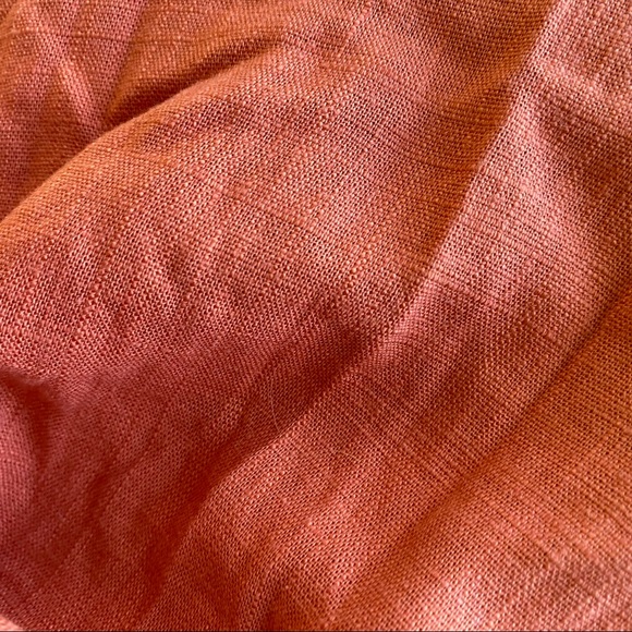 Pink Linen wrap skirt with tie. - Picture 8 of 9